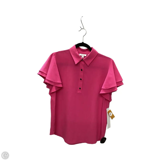 Blouse Short Sleeve By Chicos In Pink, Size: S