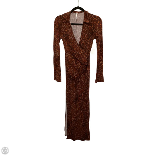 Dress Casual Maxi By Free People In Brown & Orange, Size: Xs