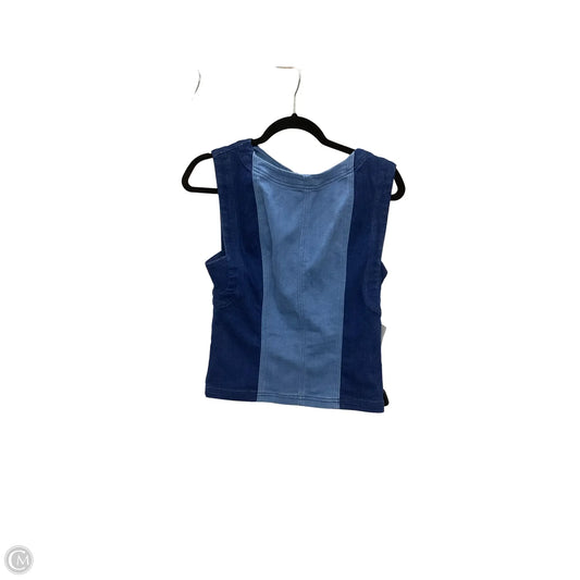 Blouse Sleeveless By Pilcro In Blue Denim, Size: M