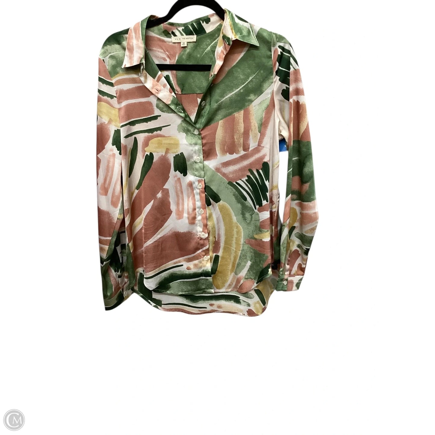 Blouse Long Sleeve By La Hearts In Green, Size: Xs