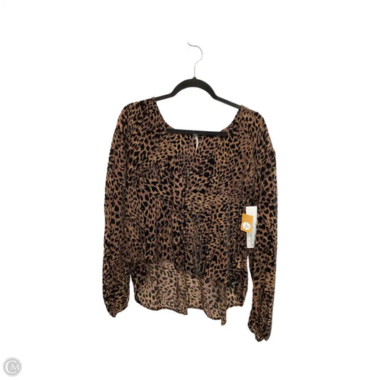 Blouse 3/4 Sleeve By Free People In Animal Print, Size: M