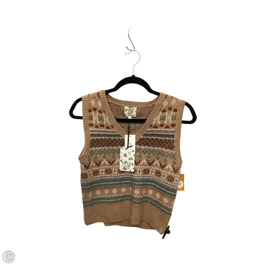 Vest Sweater By Hippie Rose In Brown, Size: S