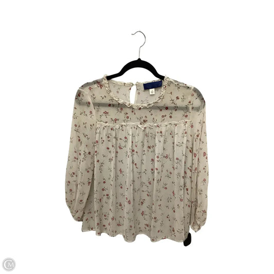 Blouse Long Sleeve By Clothes Mentor In Cream, Size: S