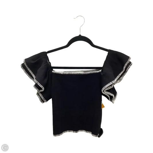 Blouse Short Sleeve By PANTS STORE  In Black, Size: S