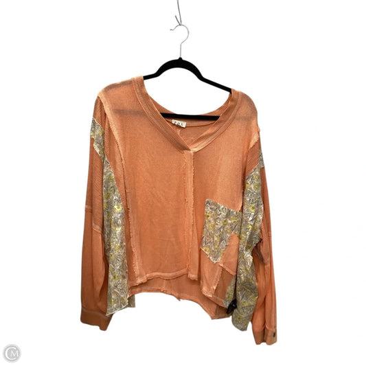 Top Long Sleeve By Pol In Orange, Size: L