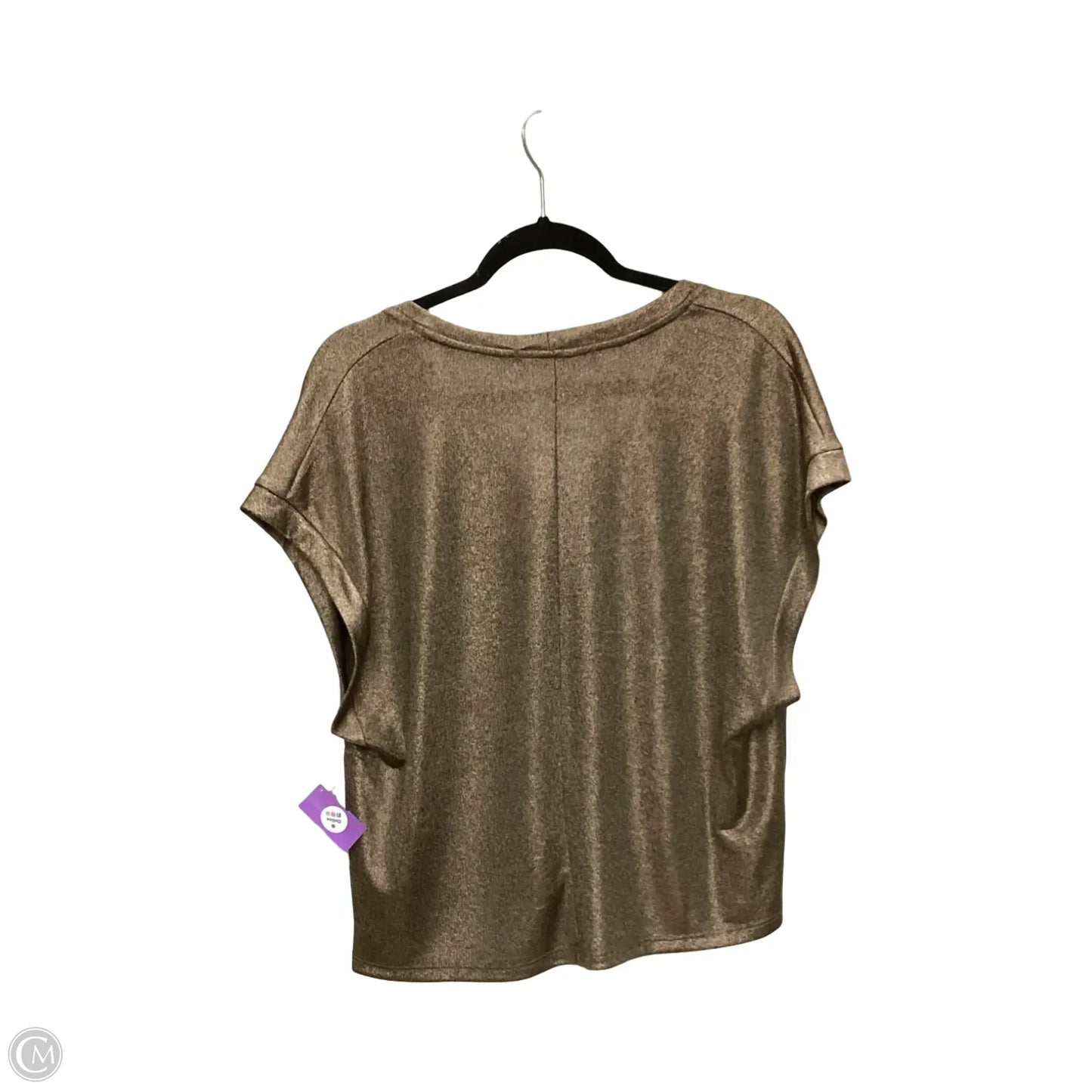 Designer Blouse Short Sleeve By Bishop + Young In Gold, Size: M