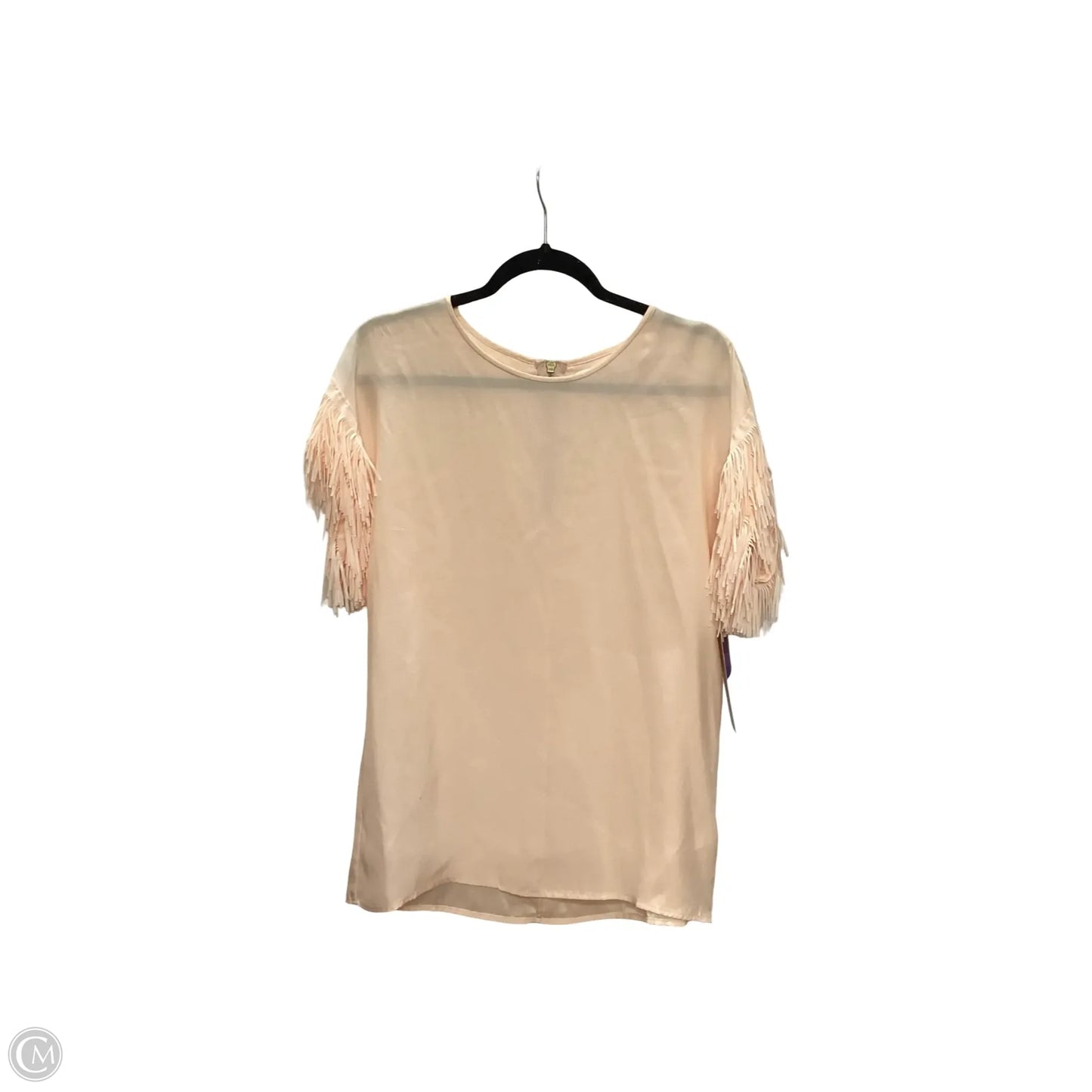 Designer Blouse Short Sleeve By Marie Oliver In Pink, Size: S