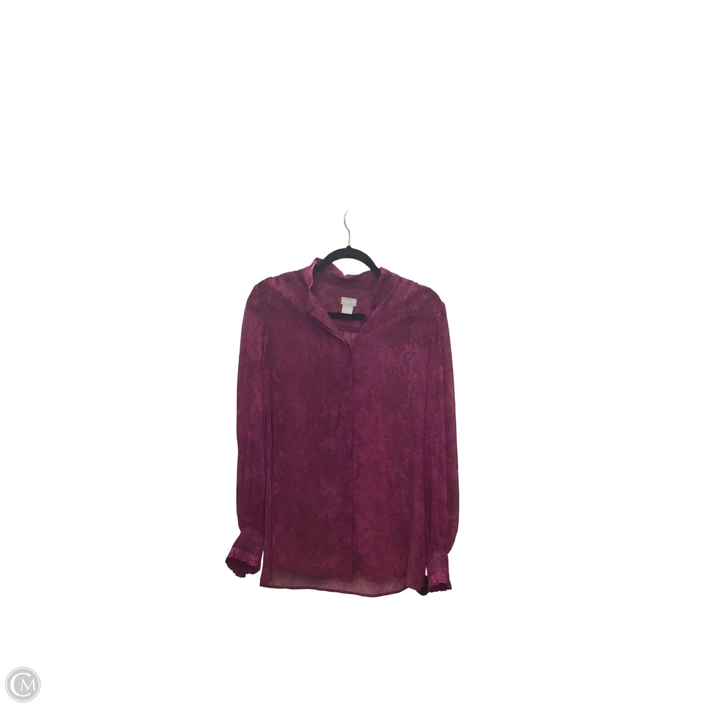 Blouse Long Sleeve By Chicos In Pink, Size: M