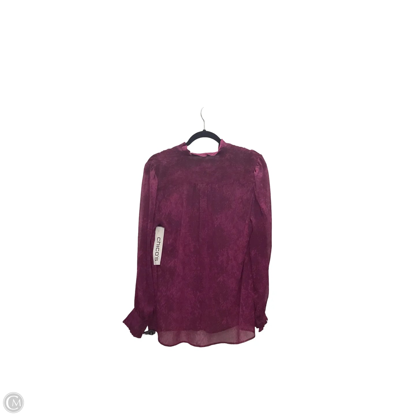 Blouse Long Sleeve By Chicos In Pink, Size: M