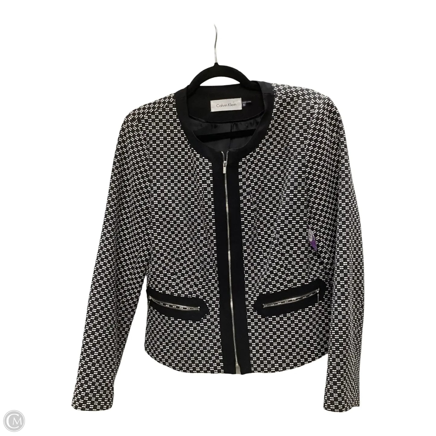 Blazer By Calvin Klein In Black & White, Size: 8