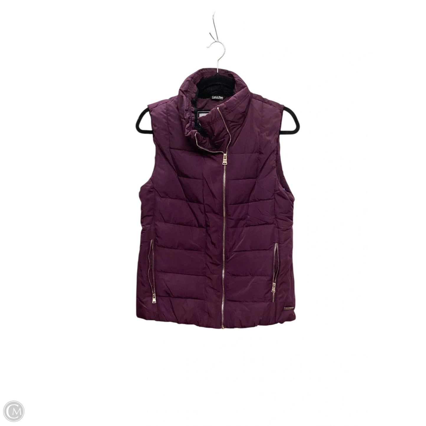Vest Puffer & Quilted By Calvin Klein In Purple, Size: M