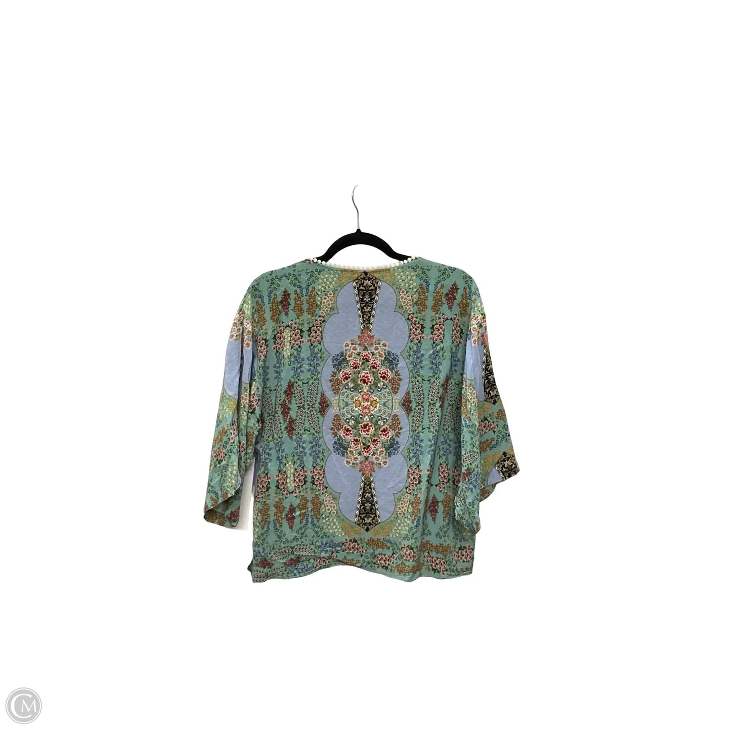 Blouse Short Sleeve By Farm Rio In Floral Print, Size: S
