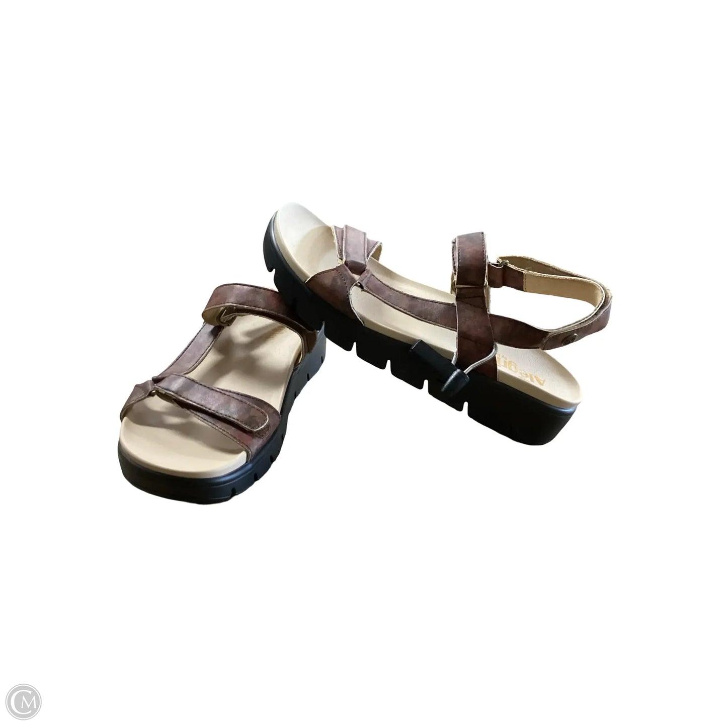 Sandals Heels Wedge By Alegria In Brown, Size: 9.5