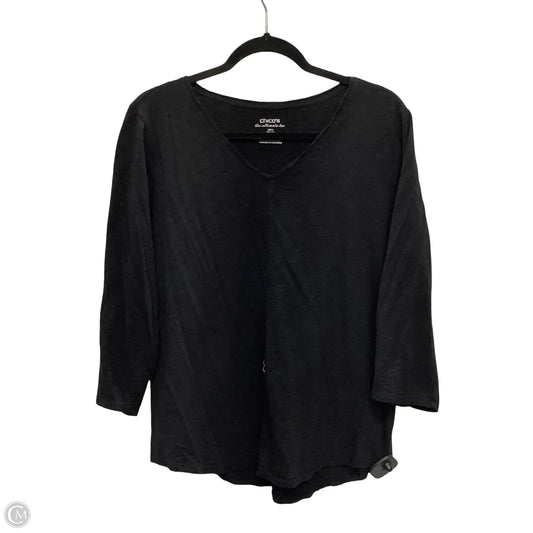 Blouse 3/4 Sleeve By Chicos In Black, Size: 4