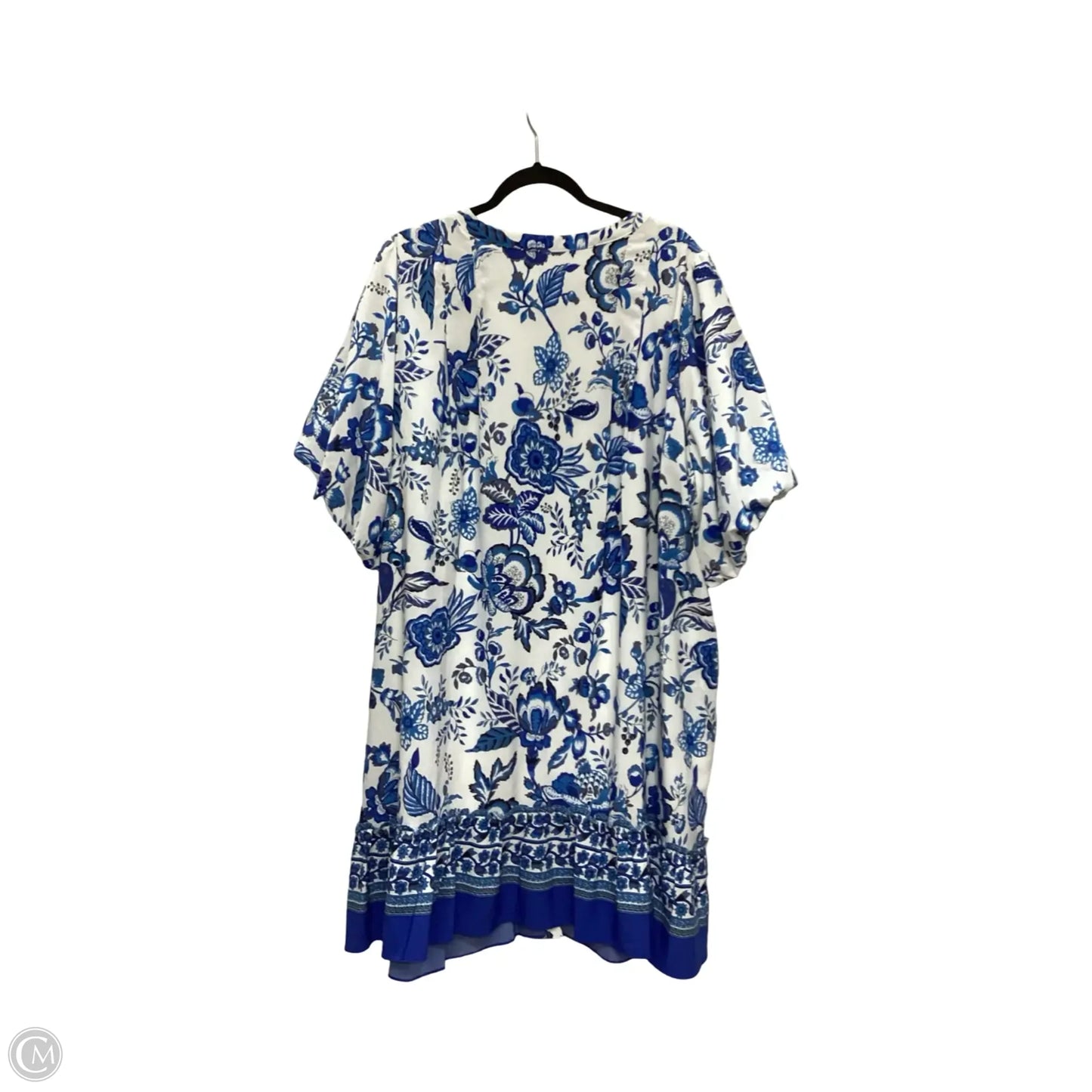 Dress Casual Short By Sugar Lips In Blue & White, Size: 3x