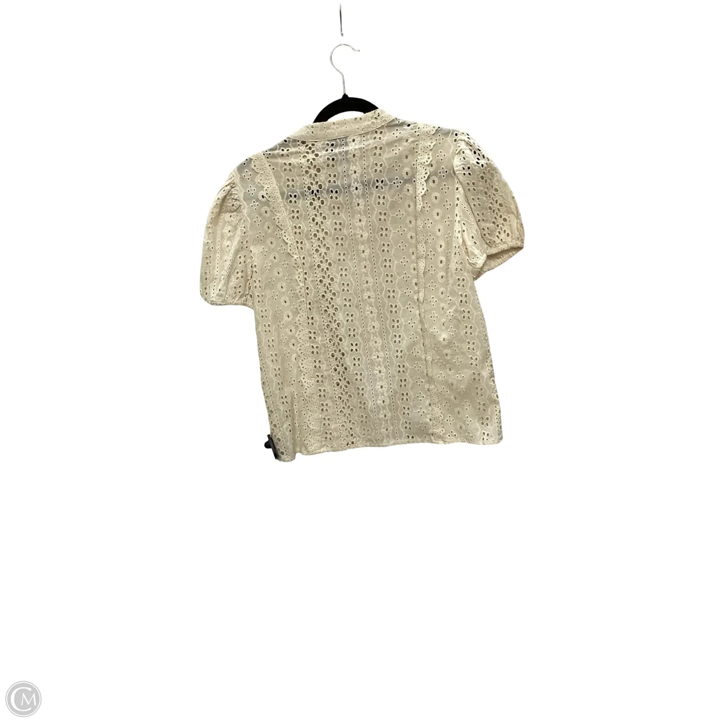 Blouse Short Sleeve By Industry In Cream, Size: M