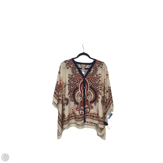 Tunic Short Sleeve By Chicos In Floral Print, Size: Osfm