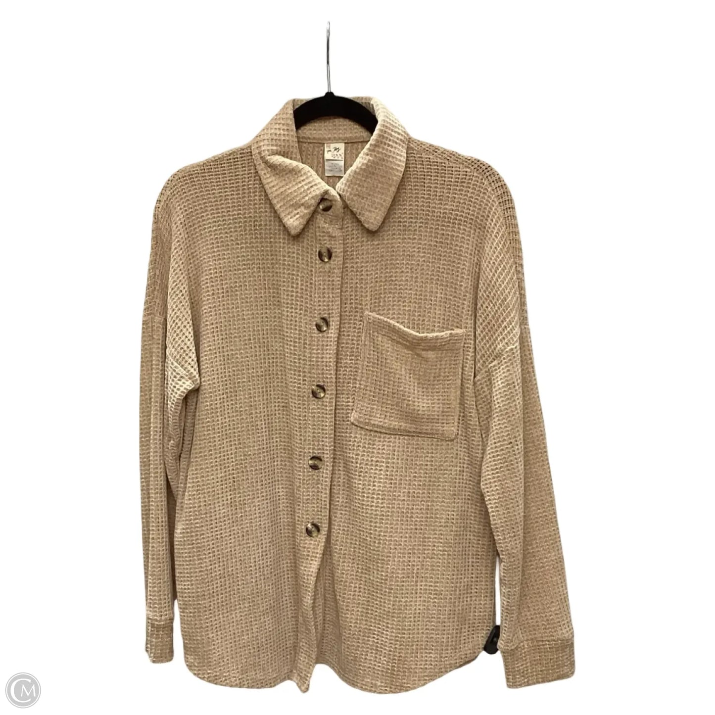 Jacket Shirt By 7th Ray In Tan, Size: S