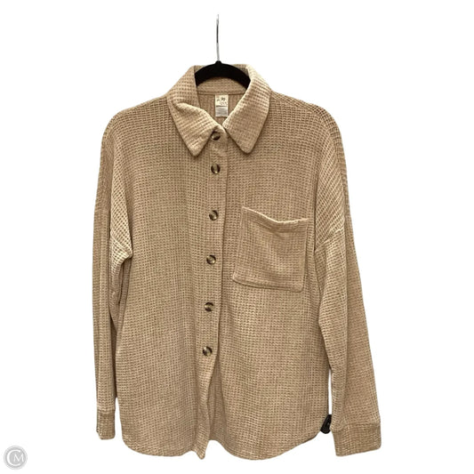 Jacket Shirt By 7th Ray In Tan, Size: S