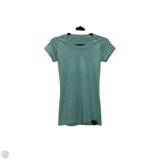 Athletic Top Short Sleeve By Lululemon In Green, Size: 4