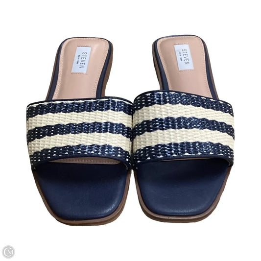 Sandals Flats By Steve Madden In Navy, Size: 9