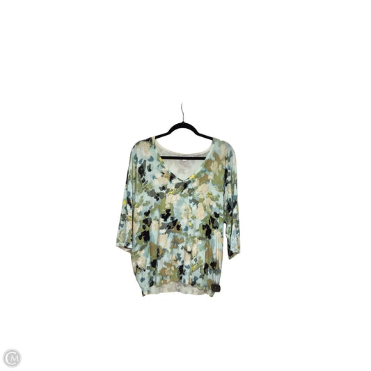 Blouse 3/4 Sleeve By Chicos In Multi-colored, Size: 2