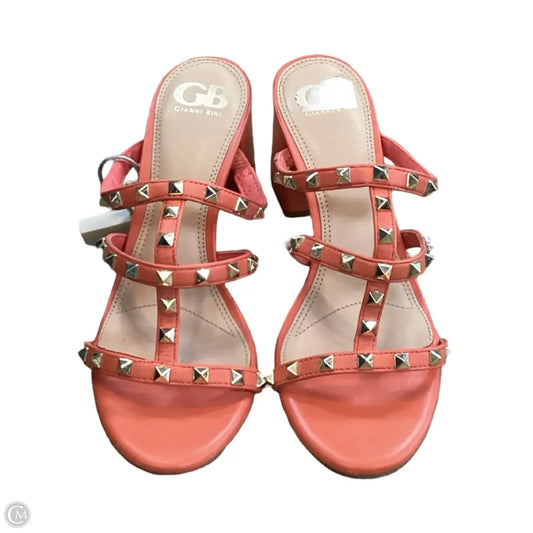 Sandals Heels Block By Gianni Bini In Orange, Size: 7