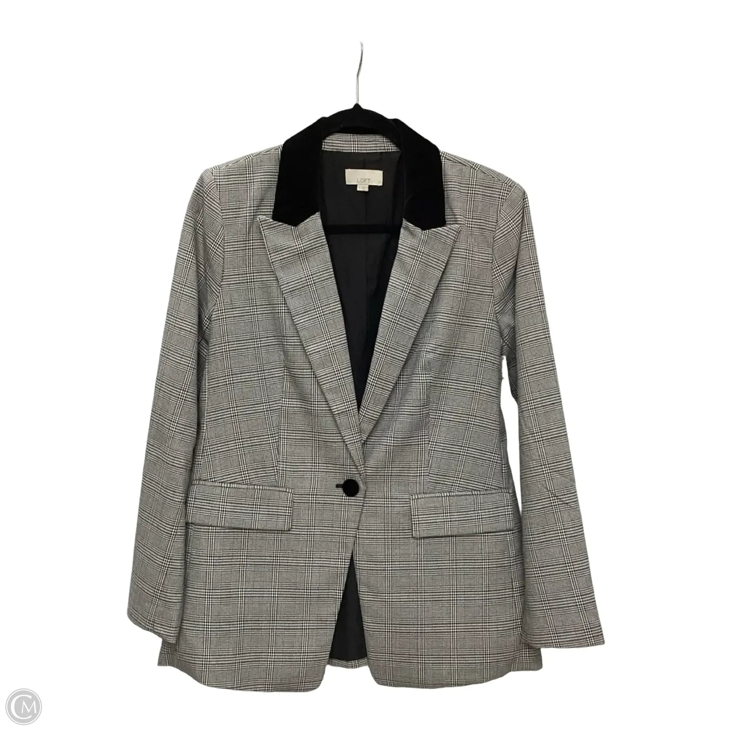 Blazer By Loft In Plaid Pattern, Size: 8