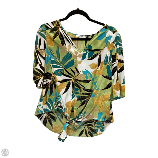Blouse Short Sleeve By Chicos In Multi-colored, Size: S