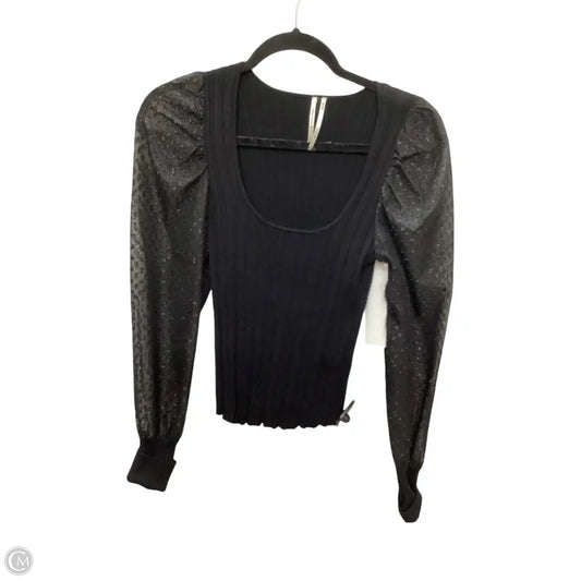 Blouse Long Sleeve By Anthropologie In Black, Size: Xs