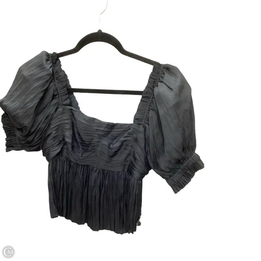 Blouse Short Sleeve By Frame In Black, Size: S