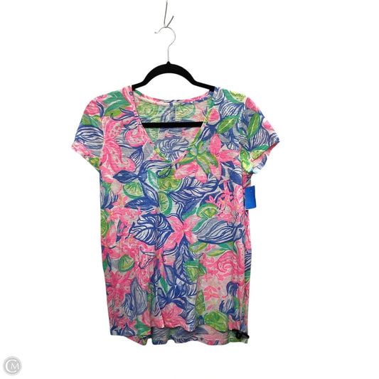 Top Short Sleeve Designer By Lilly Pulitzer In Floral Print, Size: M