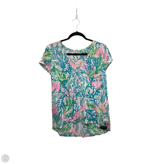 Top Short Sleeve Designer By Lilly Pulitzer In Floral Print, Size: M