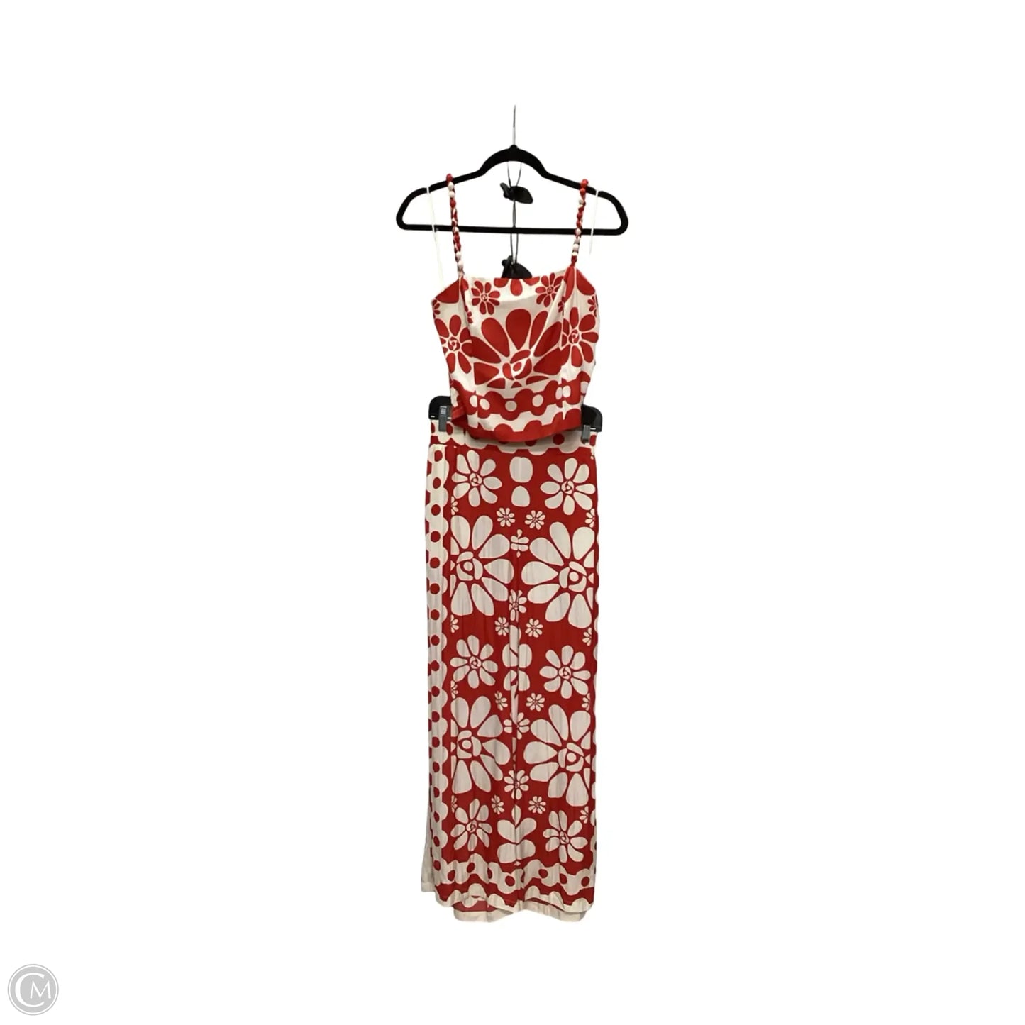 Pants Set 2pc By Rose And Olive In Red & White, Size: M
