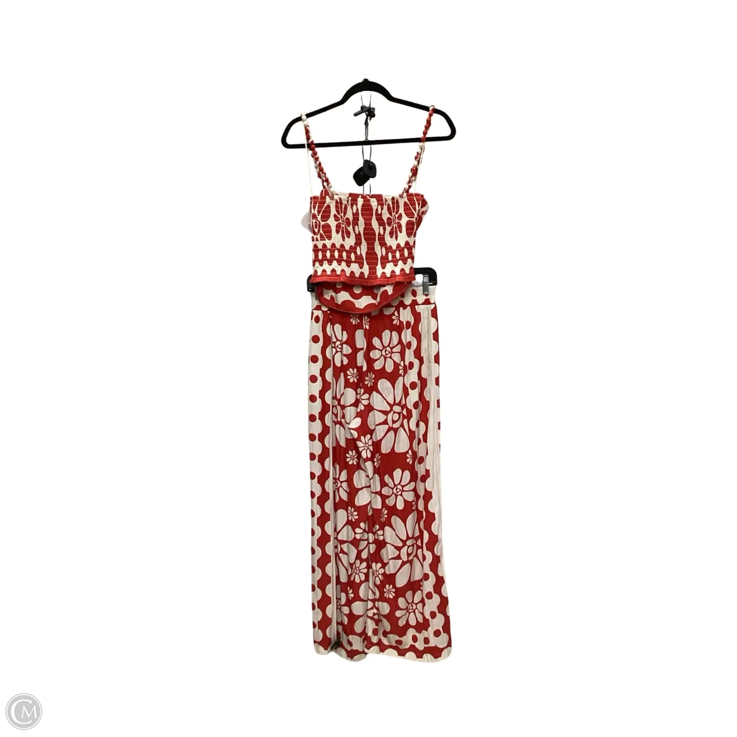 Pants Set 2pc By Rose And Olive In Red & White, Size: M