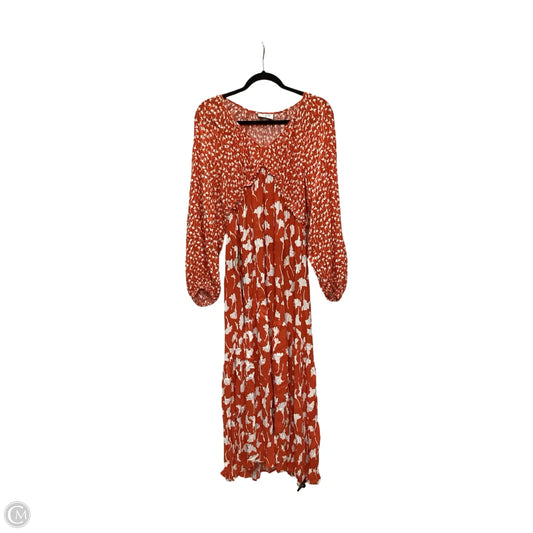 Dress Designer By Diane Von Furstenberg In Orange & White, Size: M