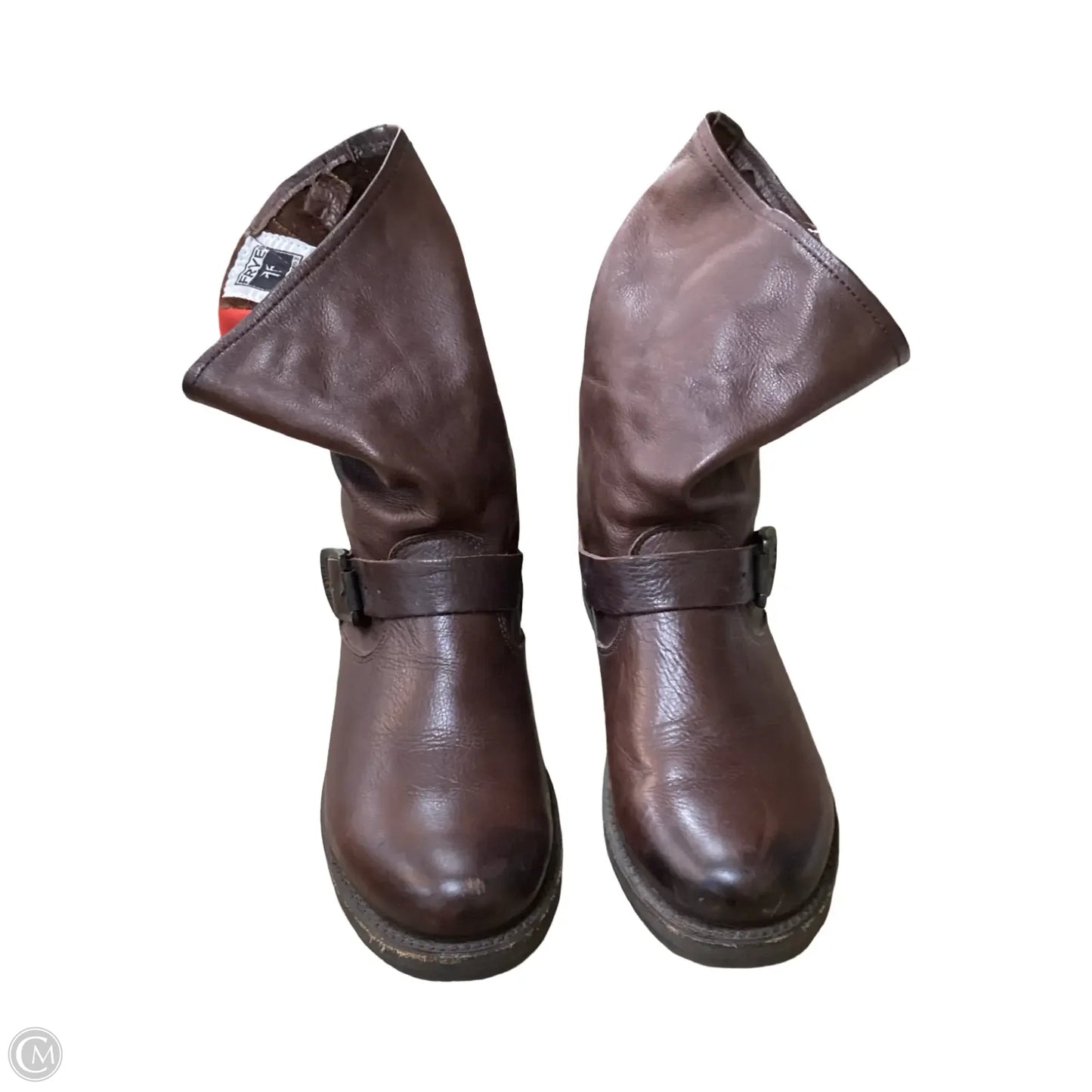 Boots Designer By Frye In Brown, Size: 8.5