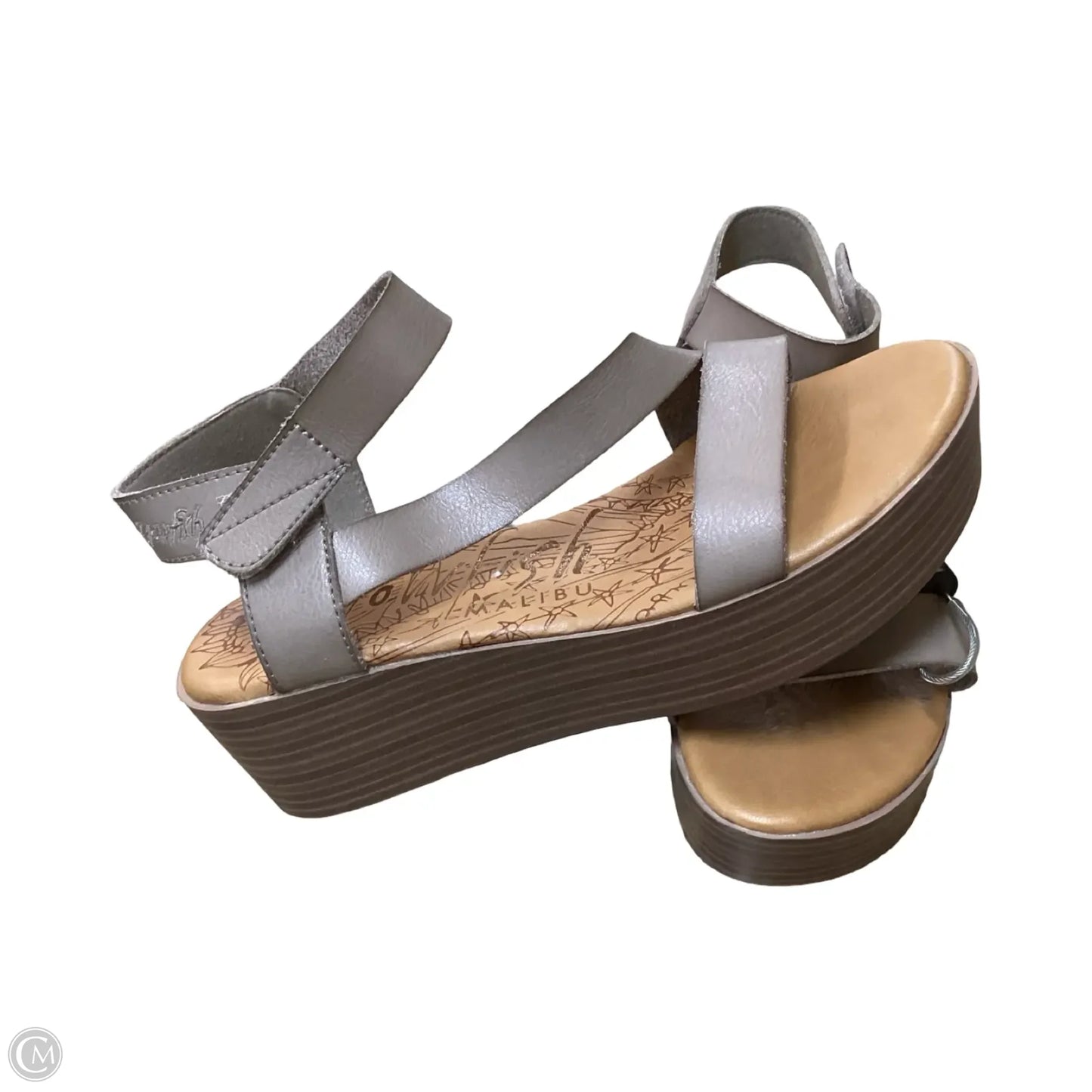Sandals Heels Wedge By Blowfish In Grey, Size: 8.5