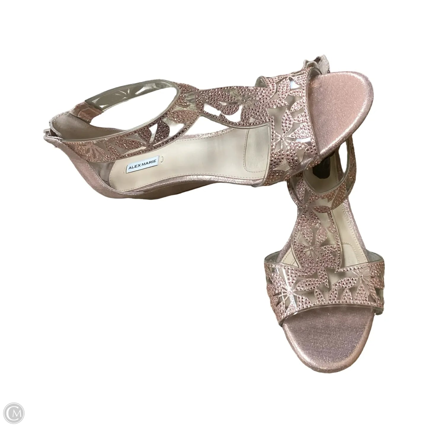 Sandals Heels Wedge By Alex Marie In Rose Gold, Size: 8.5