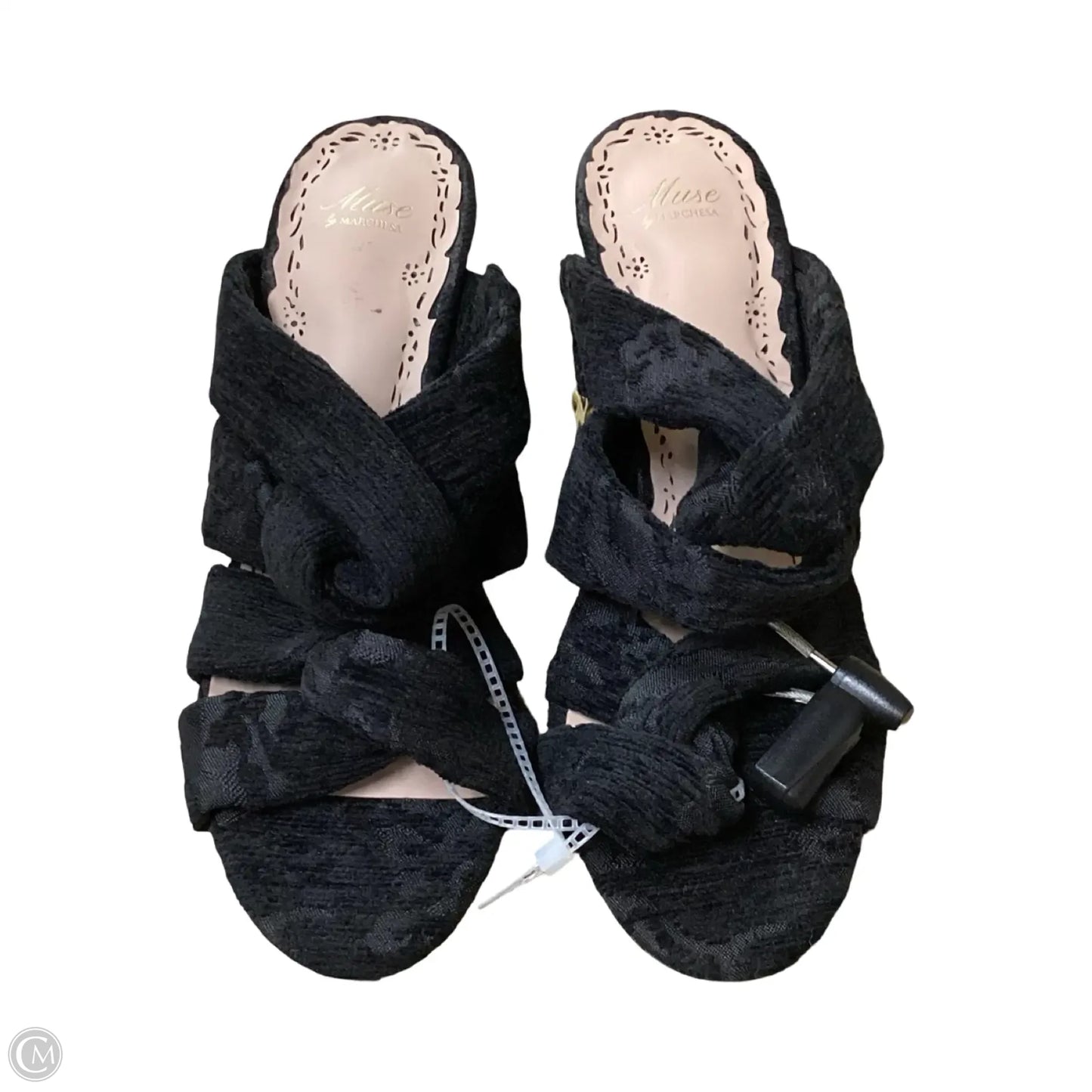 Sandals Heels Block By Marchesa Notte In Black, Size: 8