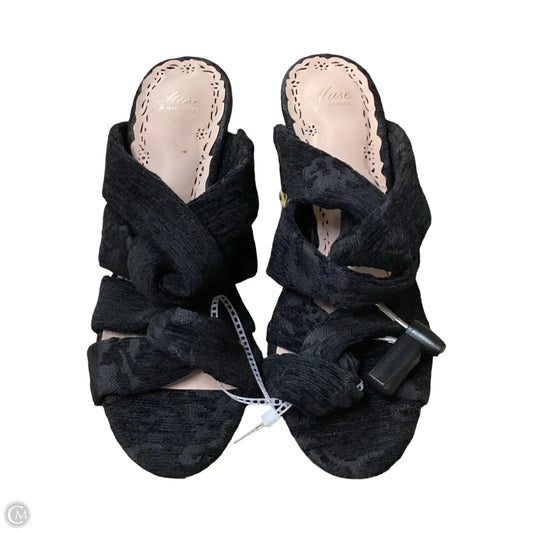 Sandals Heels Block By Marchesa Notte In Black, Size: 8