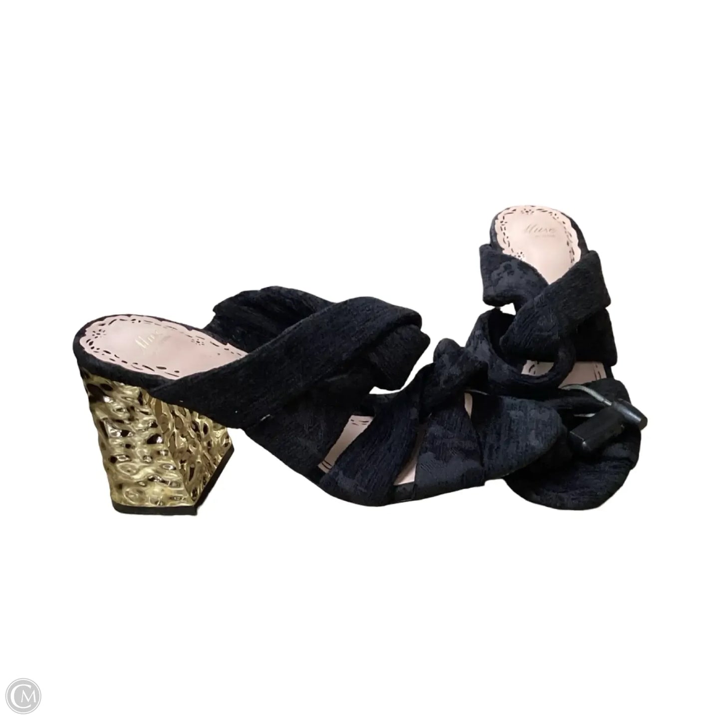 Sandals Heels Block By Marchesa Notte In Black, Size: 8