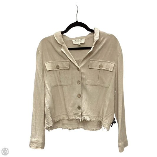 Jacket Shirt By Promesa In Tan, Size: S