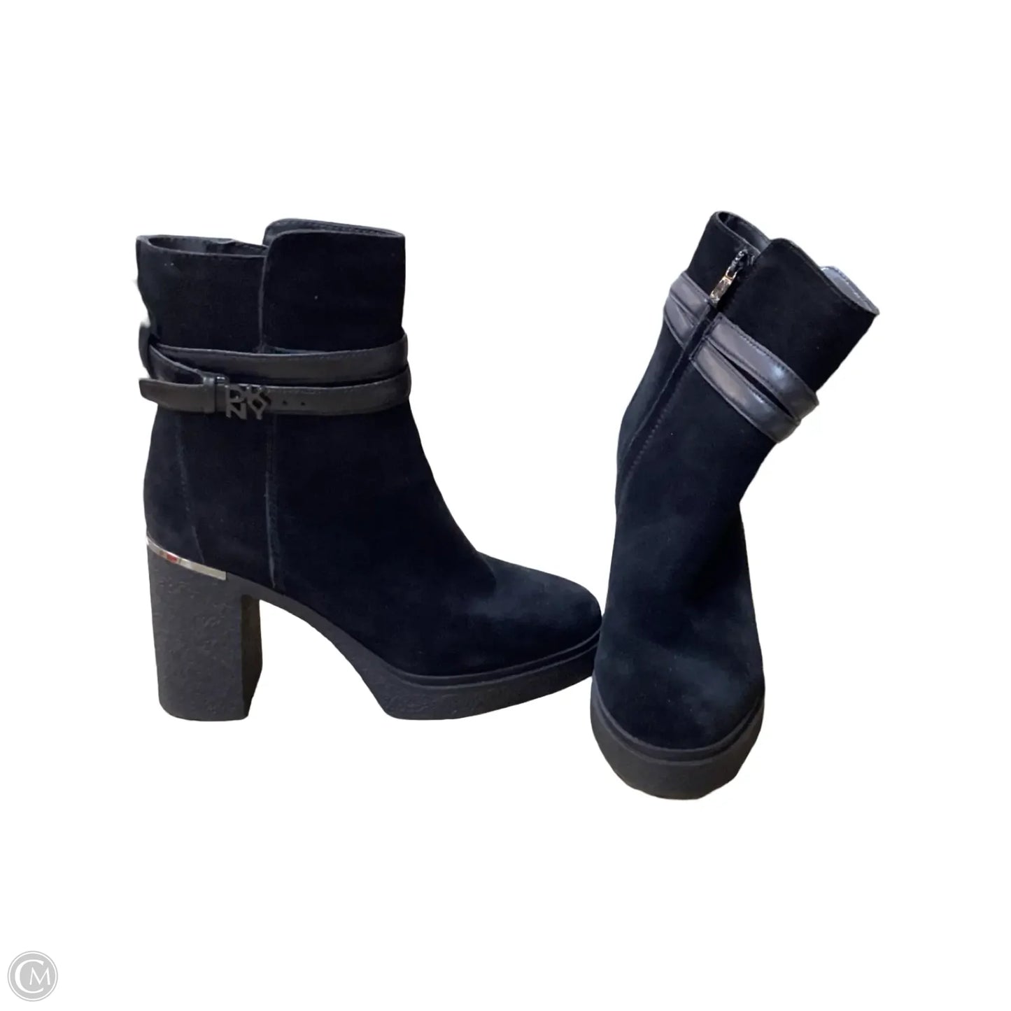 Boots Ankle Heels By Dkny In Black, Size: 7.5