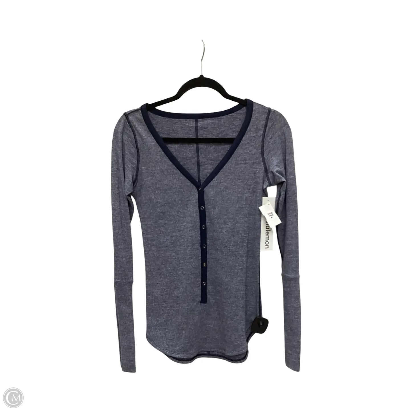 Athletic Top Long Sleeve Crewneck By Lululemon In Blue, Size: 6