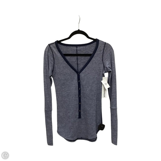 Athletic Top Long Sleeve Crewneck By Lululemon In Blue, Size: 6