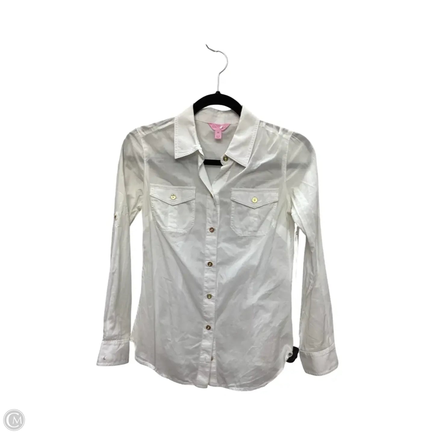 Blouse Designer By Lilly Pulitzer In White, Size: Xxs