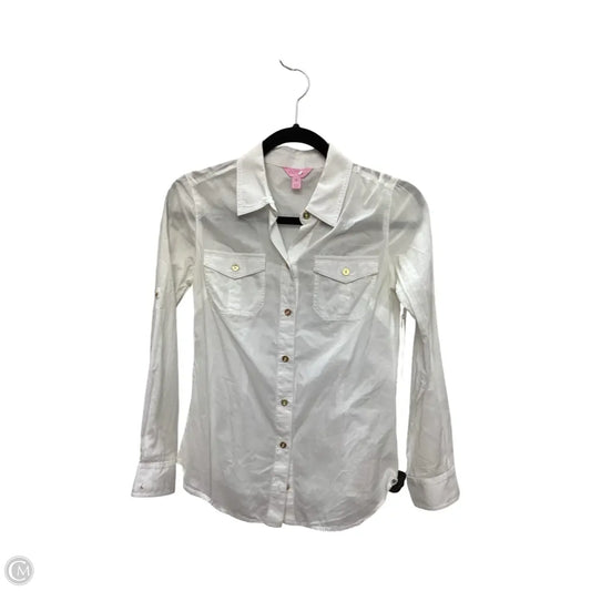 Blouse Designer By Lilly Pulitzer In White, Size: Xxs