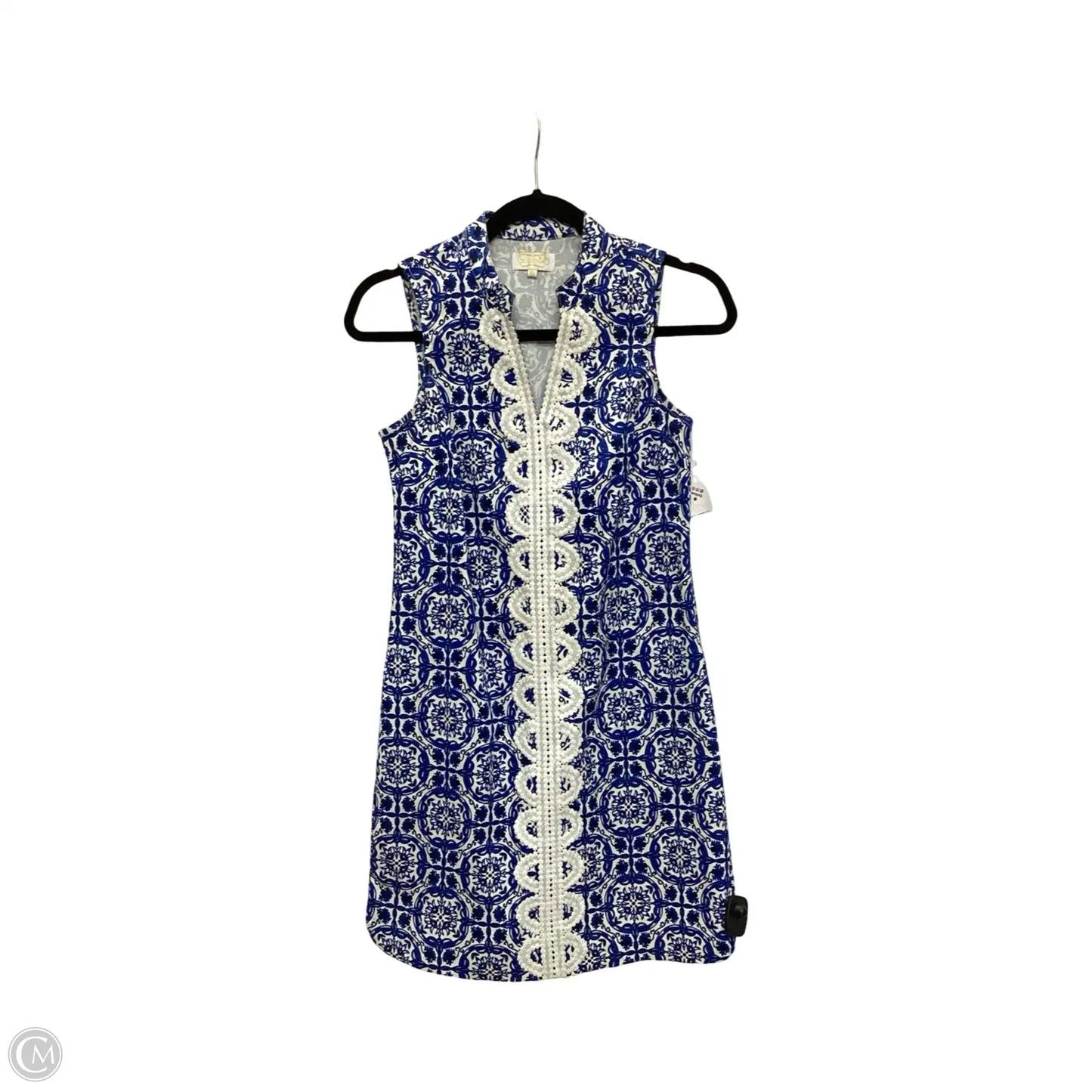 Dress Casual Short By Mudpie In Blue & White, Size: Xs