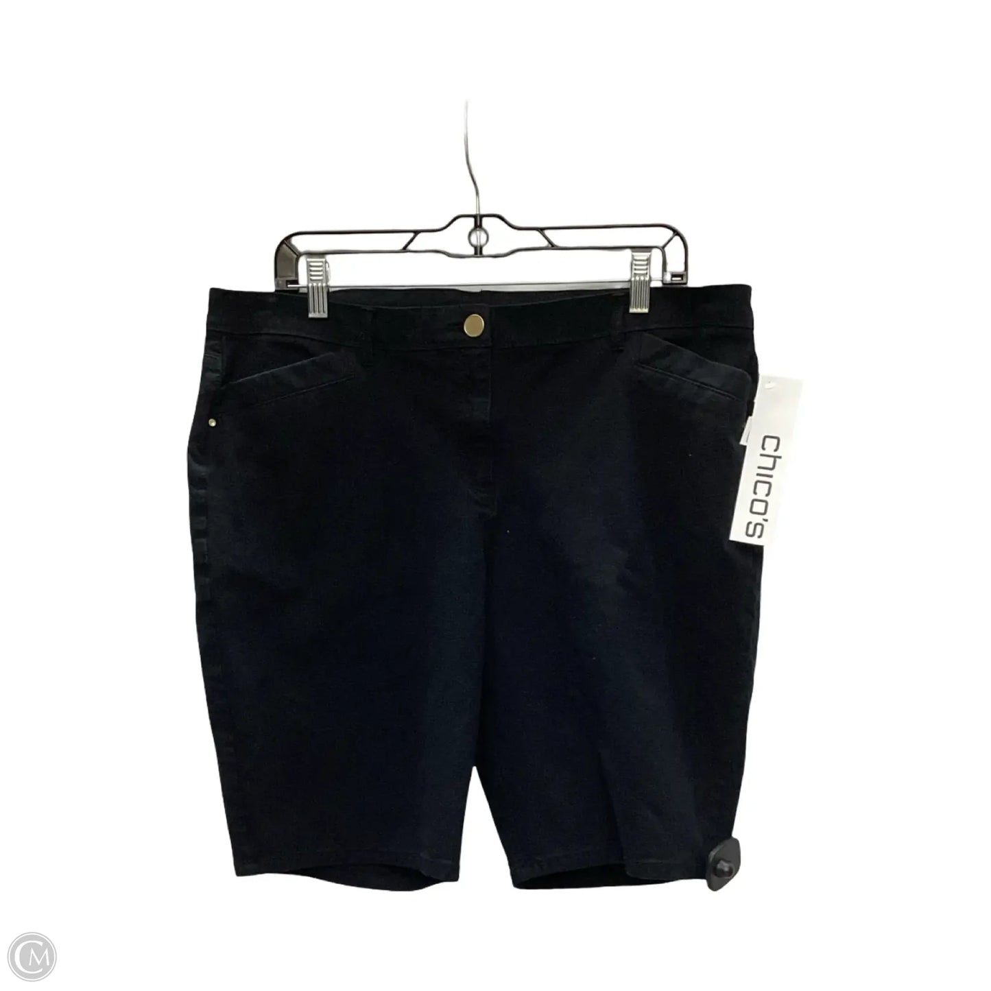 Shorts By Chicos In Black Denim, Size: Xl